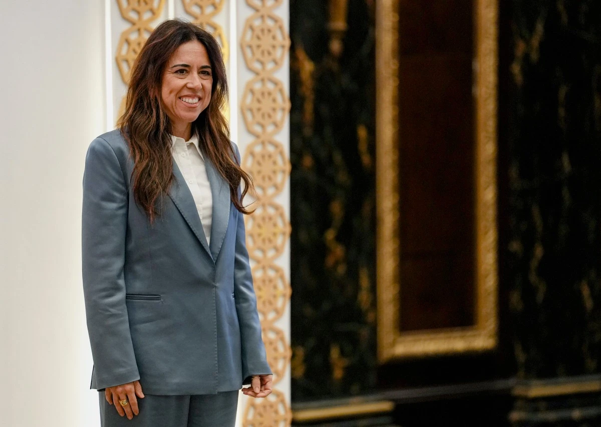 Lana Nusseibeh, state minister at the UAE’s Ministry of Foreign Affairs, attends a meeting with foreign ministers of the Gulf Cooperation Council and the US secretary of state in Manama, June 25, 2026. (AFP)